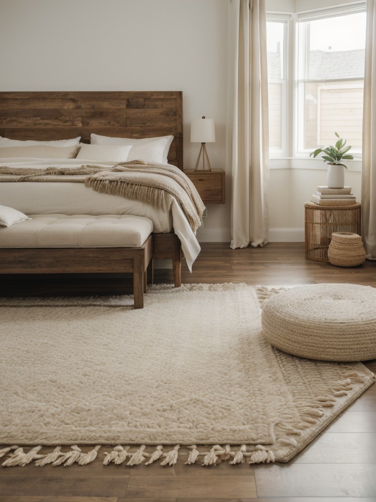 Luxury meets simplicity: Elevate your bedroom with a natural area rug!