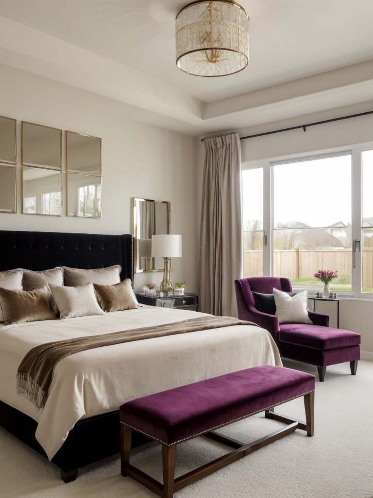 Luxurious Bedroom Decor: Modern Style with Seating Area!