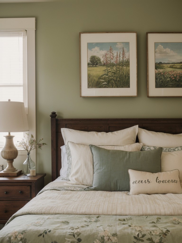 Vintage-inspired artwork for a charming farmhouse bedroom upgrade