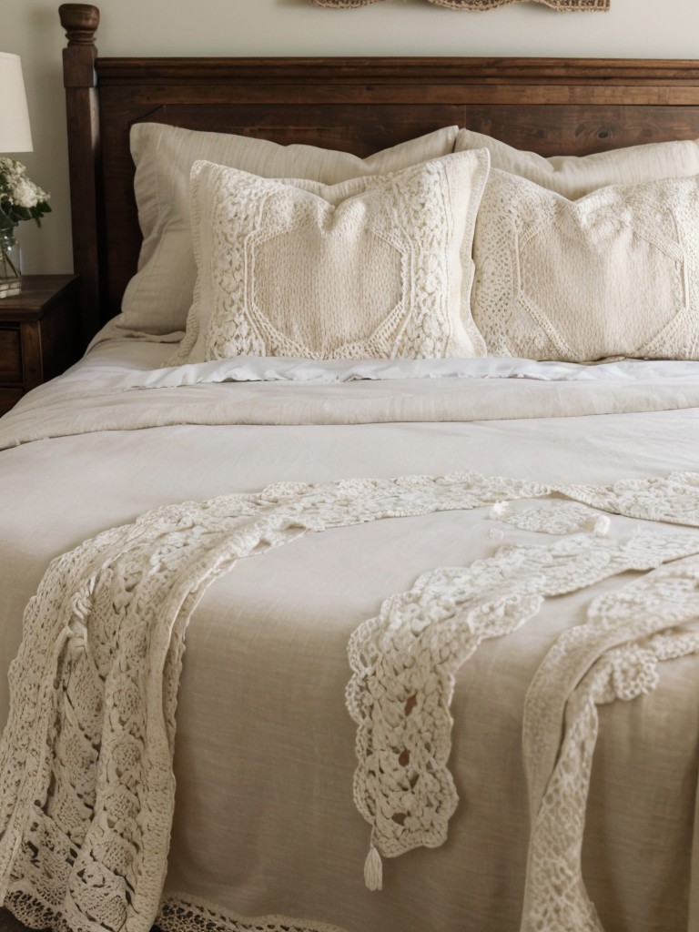 Romantic Farmhouse Bedroom Upgrades: Lace and Crochet Accents