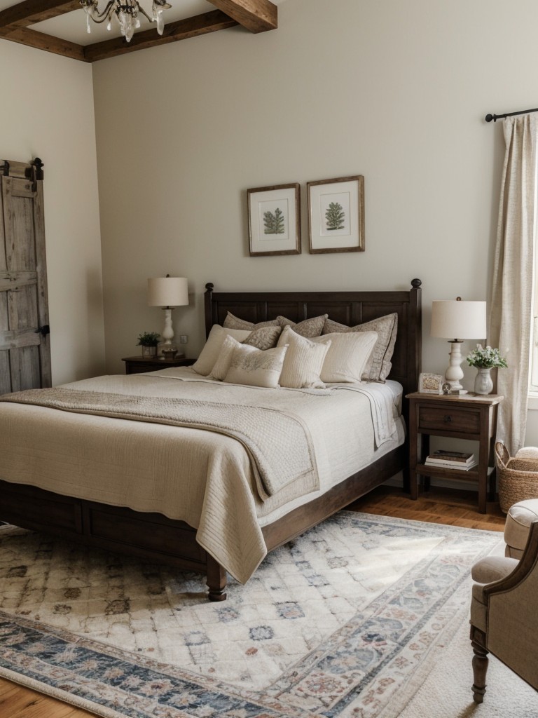 Cozy Up Your Bedroom with Farmhouse-Inspired Rug.