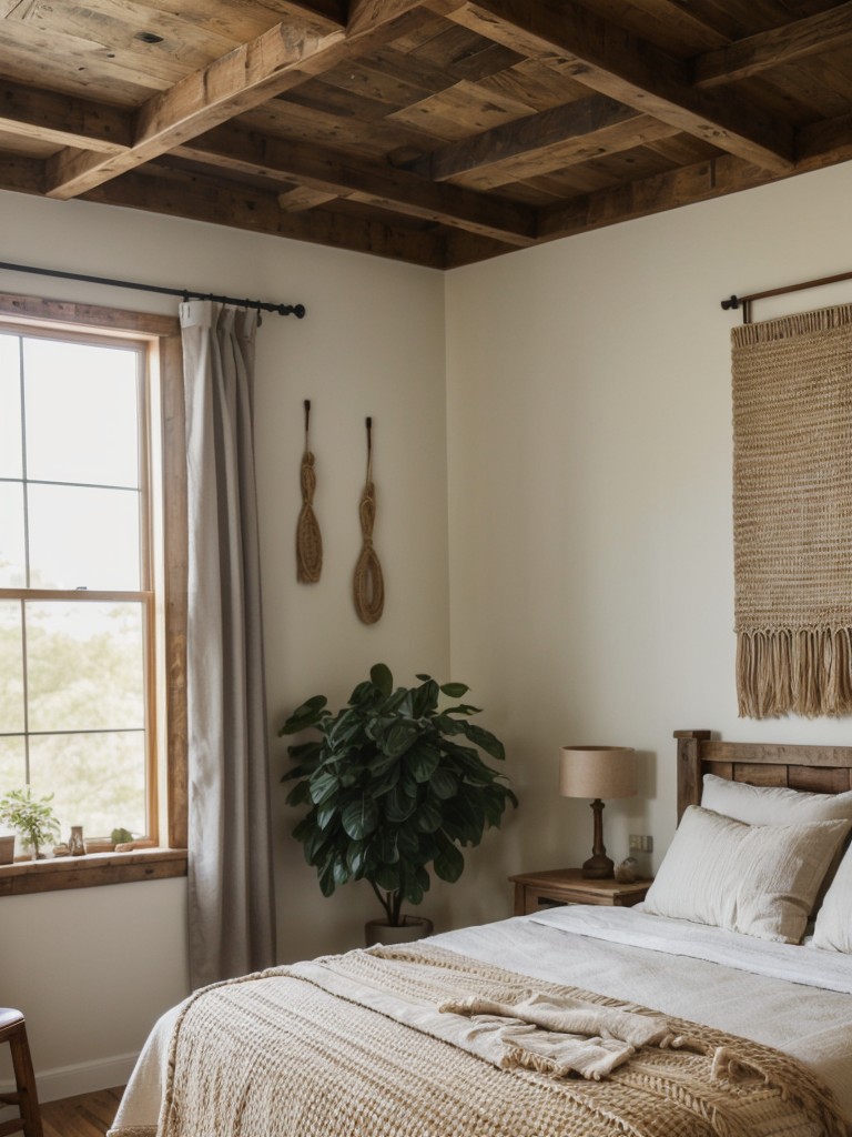 Rustic Bedroom Upgrades: Wood Statement Wall & Macrame Decor