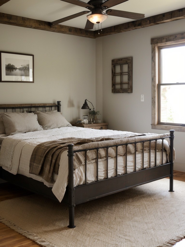 Rustic Apartment Style: Industrial Charm for a Cozy Bedroom