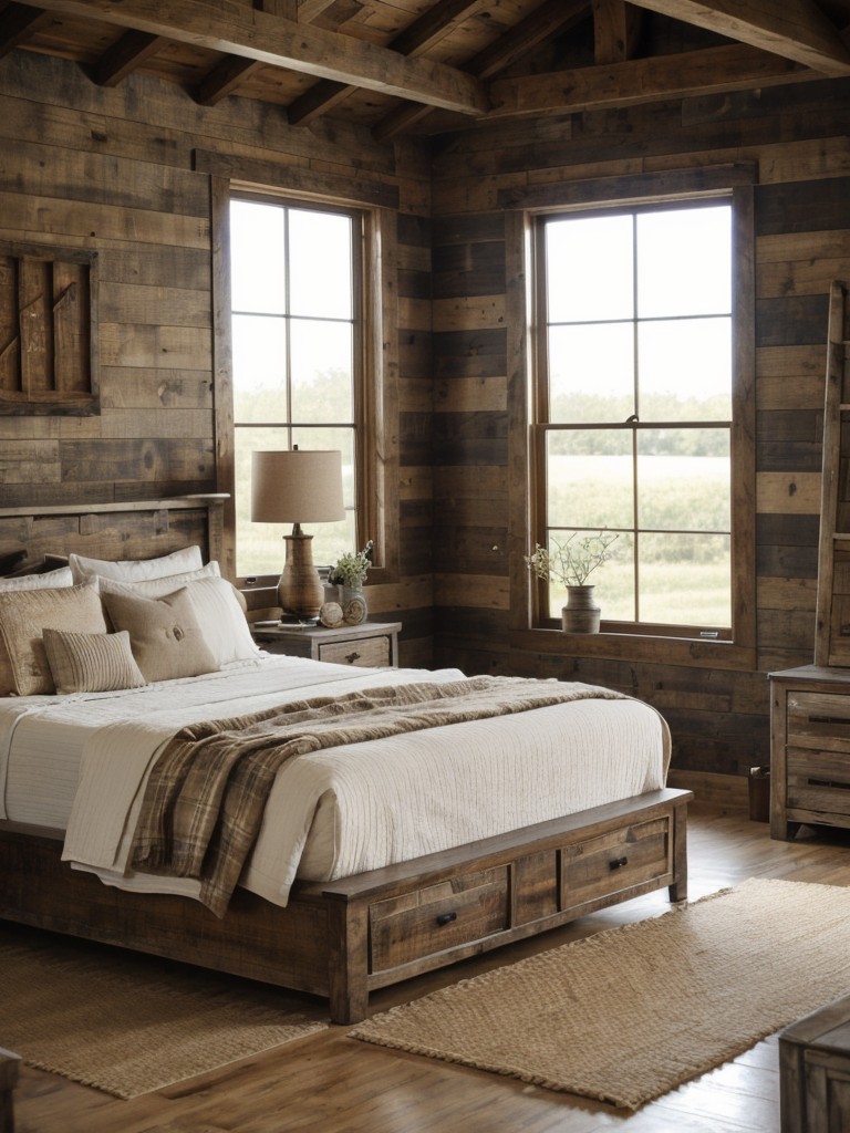 Charming Farmhouse-Inspired Bedroom Décor: Rustic Bliss!