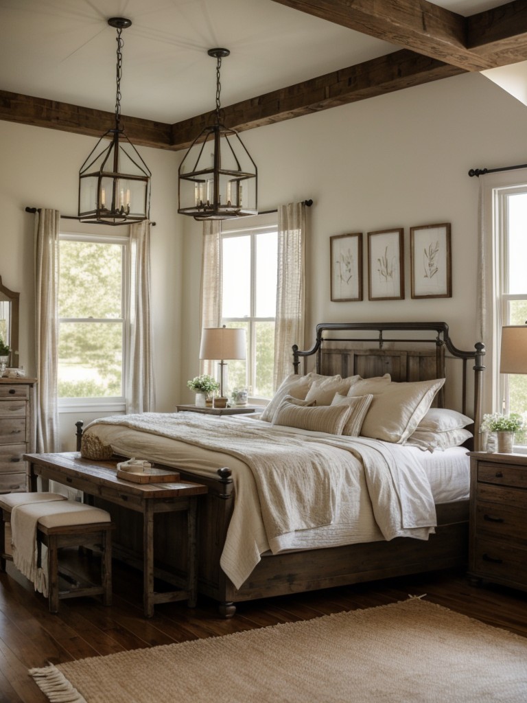 Farmhouse Bedroom: Create a Serene Haven with Rustic Lighting