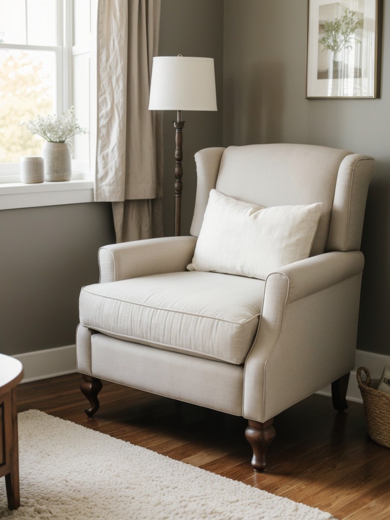 Cozy Reading Nook: Farmhouse-meets-Modern Bedroom Decor.