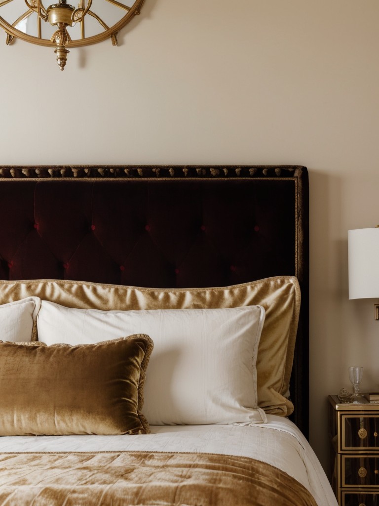 Luxurious Velvet and Gold: Create an Elegant Apartment Bedroom