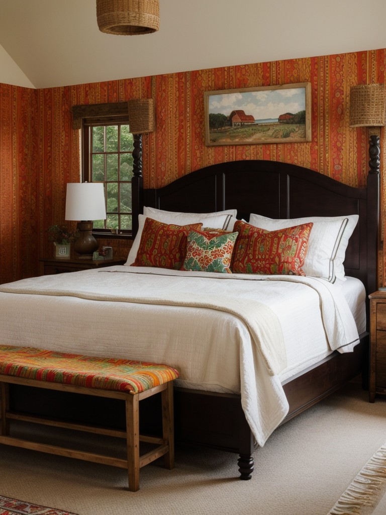 Global Bedroom Style: Ethnic Prints, Vibrant Textiles, Bold Colors