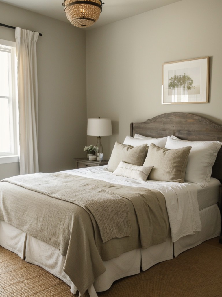 Farmhouse Bedroom Decor: Cozy Lighting for a Soothing Ambiance.