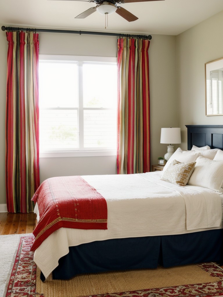 Farmhouse-inspired bedroom decor: Vibrant accents for a stylish touch!