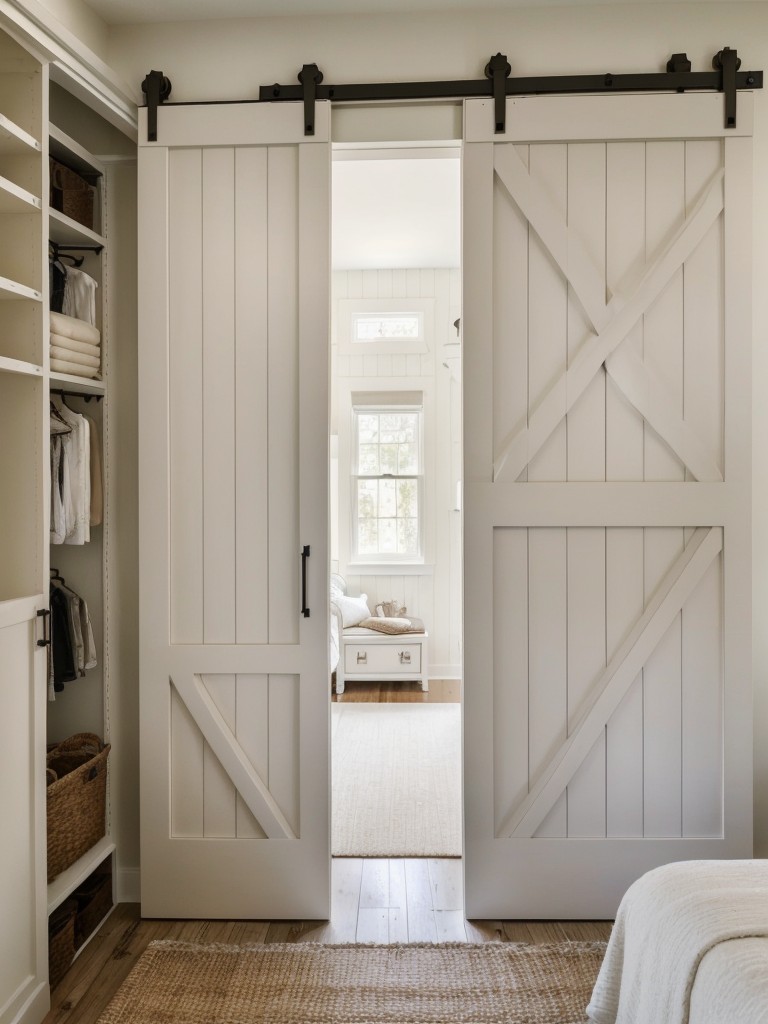 Stylish Farmhouse Retreat: Bedroom Decor with Walk-in Closet