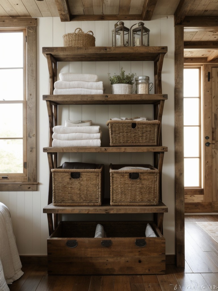 Rustic Storage Solutions: Farmhouse Chic Bedroom Ideas