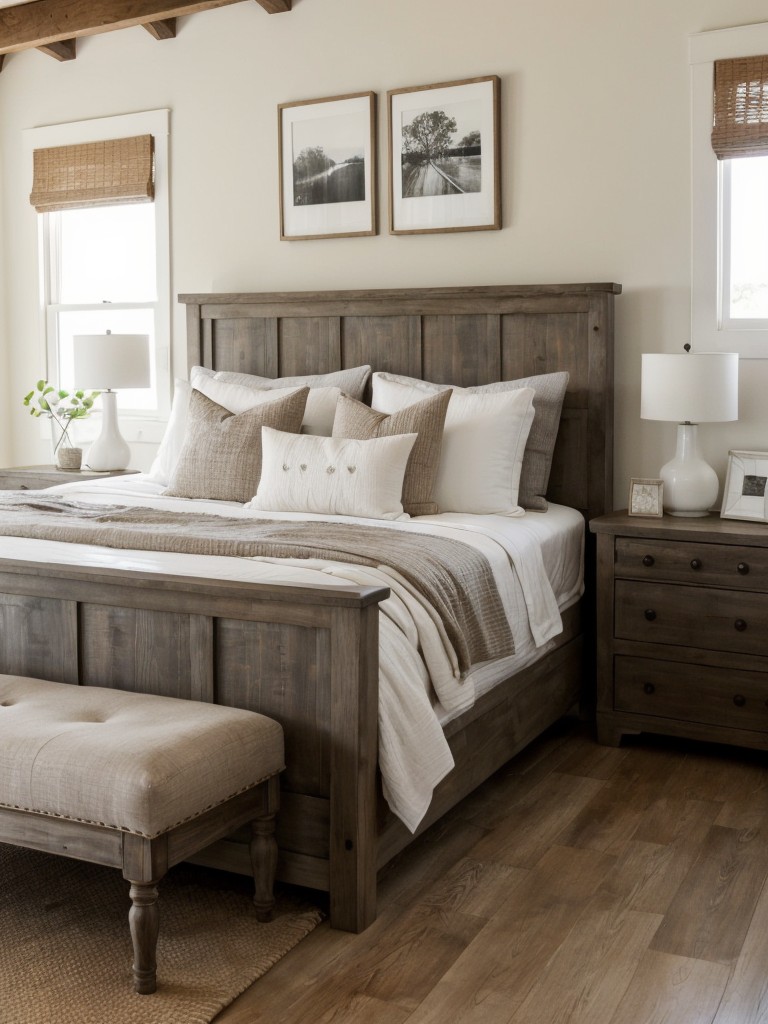 Chic Farmhouse Bedroom: Modern, Minimalist, and Rustic