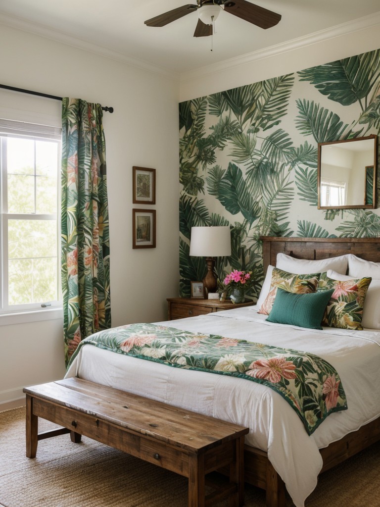 Create a Tropical Paradise: Vibrant Farmhouse Bedroom Decor