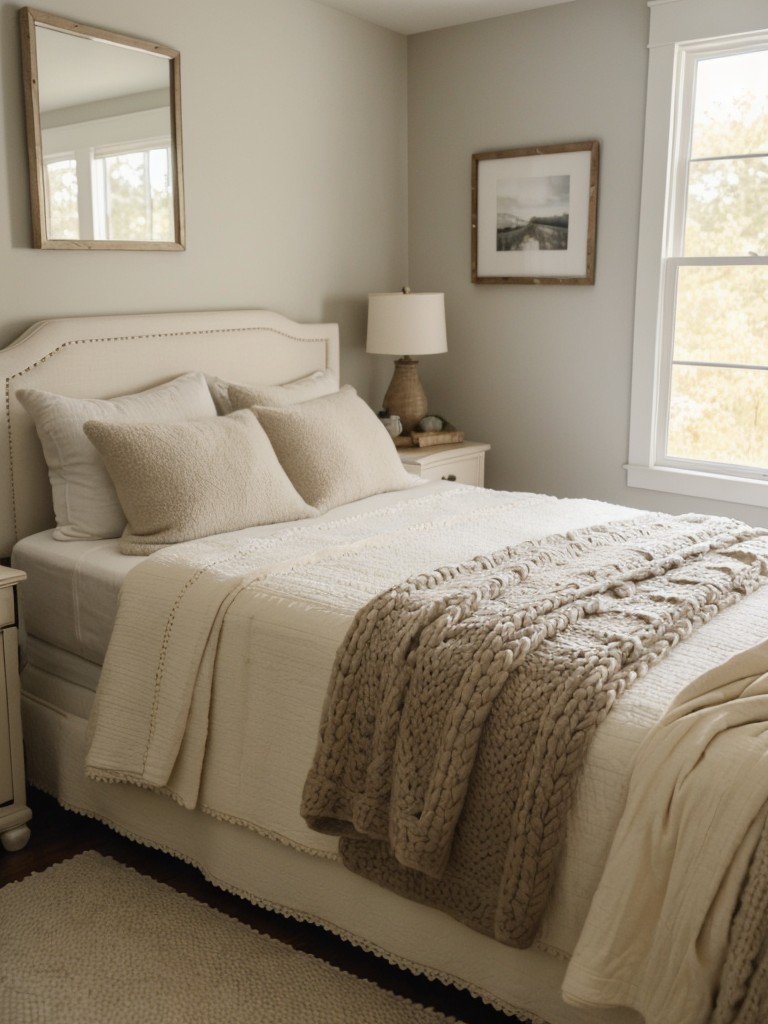 Cozy Farmhouse Bedroom: Layered Bedding for a Personal Retreat.