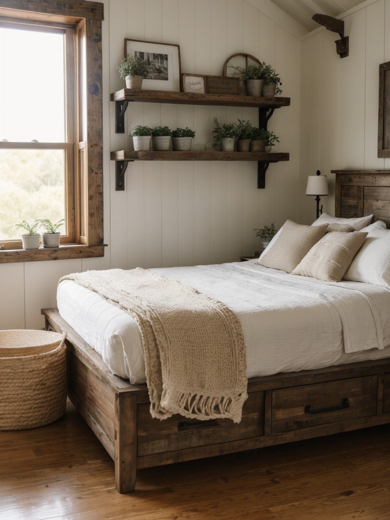 Rustic Farmhouse Bedroom: Indoor Nature with Plants and Flowers