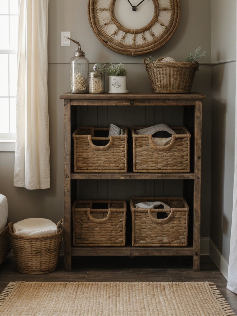 Rustic Storage Solutions: Farmhouse-Inspired Bedroom Decor