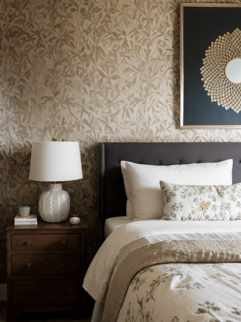 Farmhouse Chic Bedroom: Elevate your space with stunning statement wallpaper!