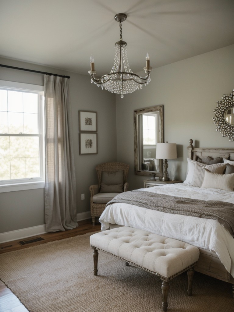 Budget-friendly Farmhouse Bedroom Decor: Elevate with Elegant Chandeliers!