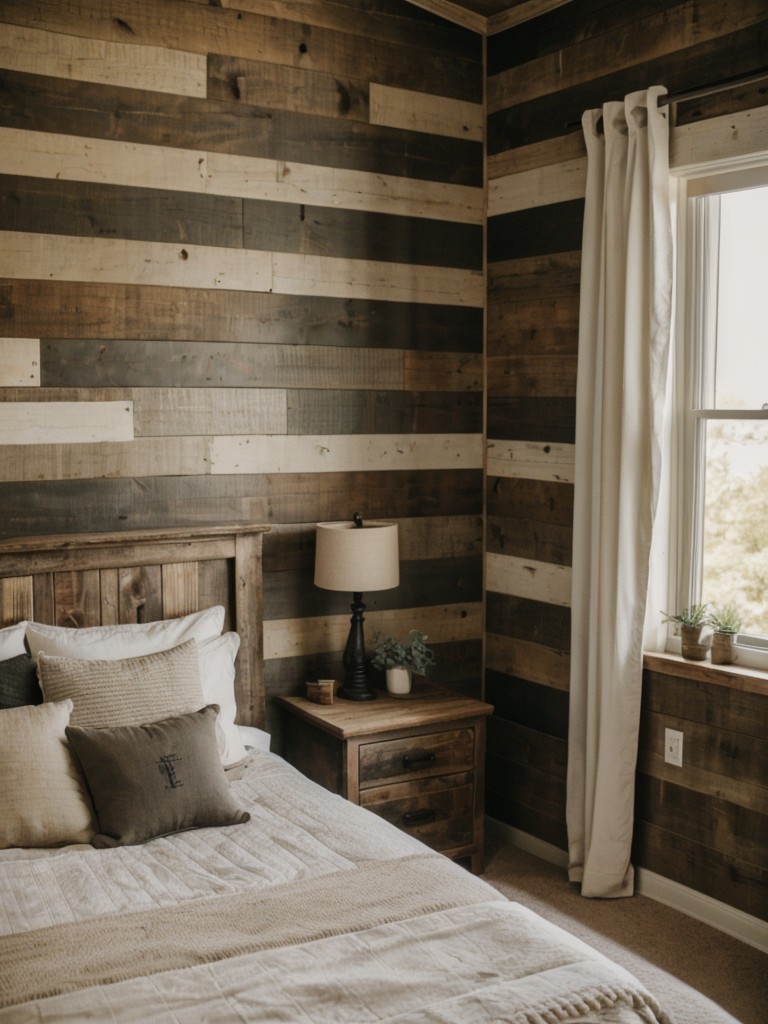 Budget-friendly Farmhouse Bedroom: DIY Reclaimed Wood Wall