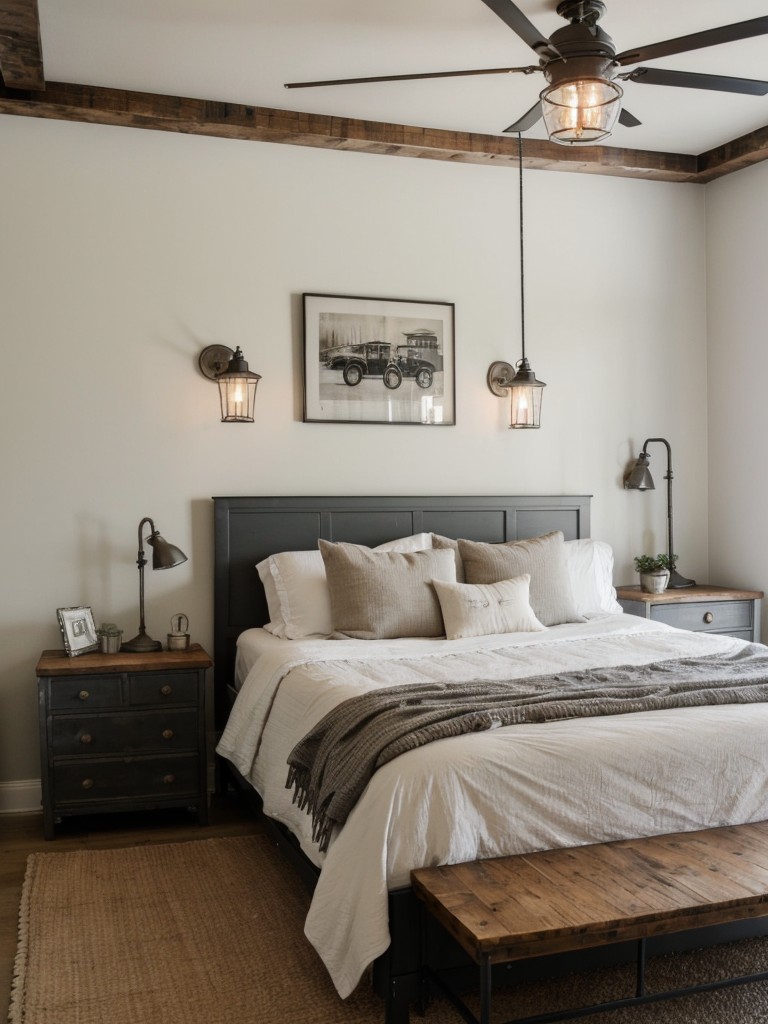 Budget-Friendly Farmhouse Bedroom: Industrial Charm and Cozy Vibes