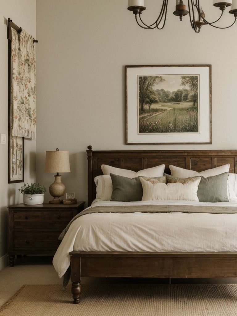 Vintage Farmhouse Bedroom Decor: Budget-Friendly Ideas with Nostalgic Art.