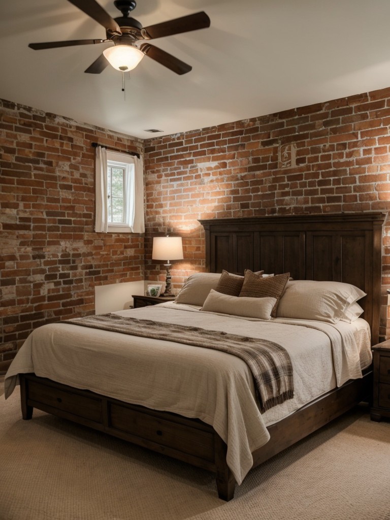 Farmhouse Chic: Elevate Your Bedroom with Exposed Brick Décor!