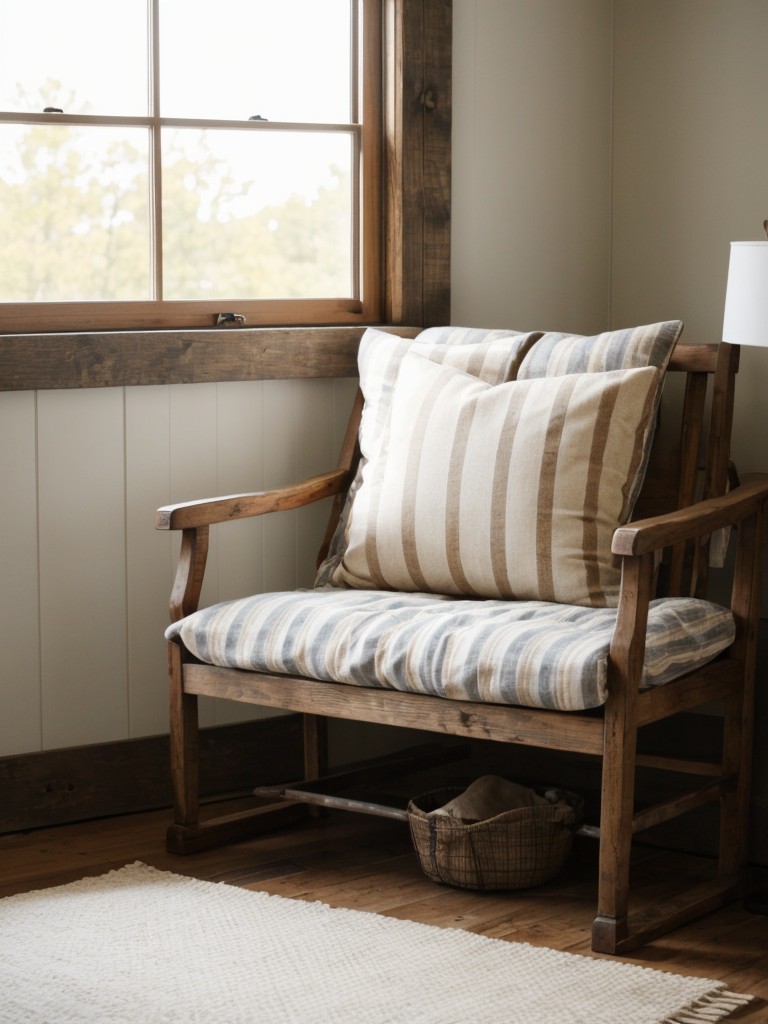 Cozy Farmhouse Bedroom with Window Bench Seating