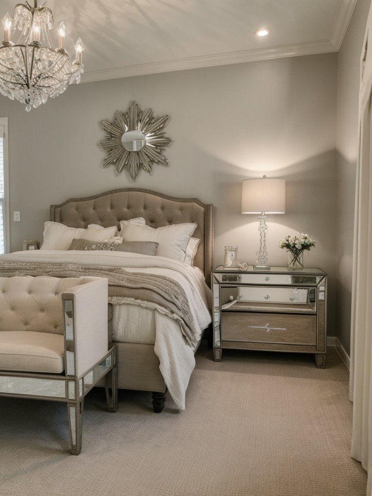 Glamorous Bedroom Retreat: Farmhouse Decor Ideas for a Luxe Apartment.