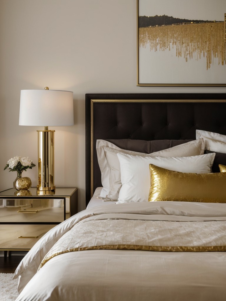 Elevate Your Bedroom with Metallic Glam: Brass and Gold Accents for Modern Decor