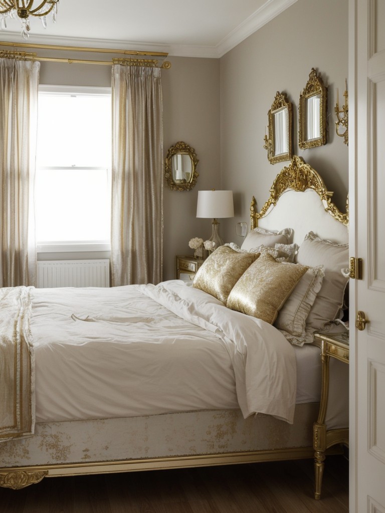 Glam Up Your Bedroom with Metallic Accents.