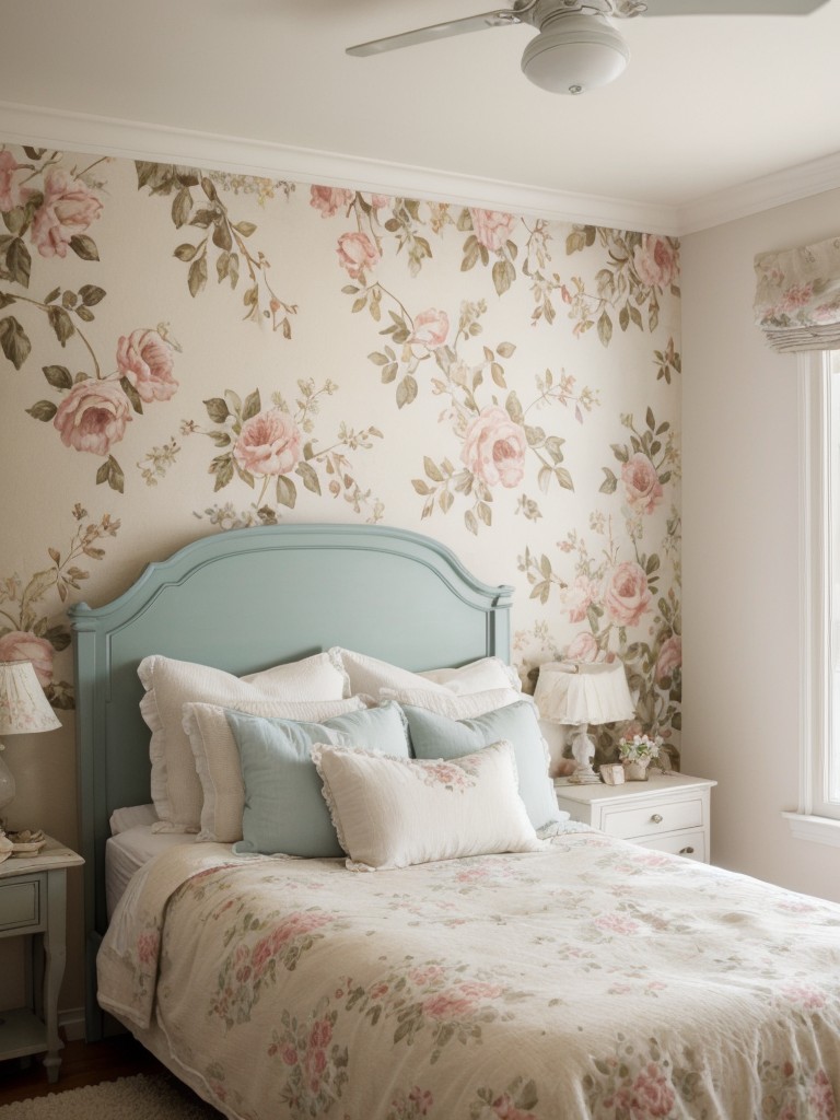 Whimsical Floral accents for a Romantic Apartment Bedroom!