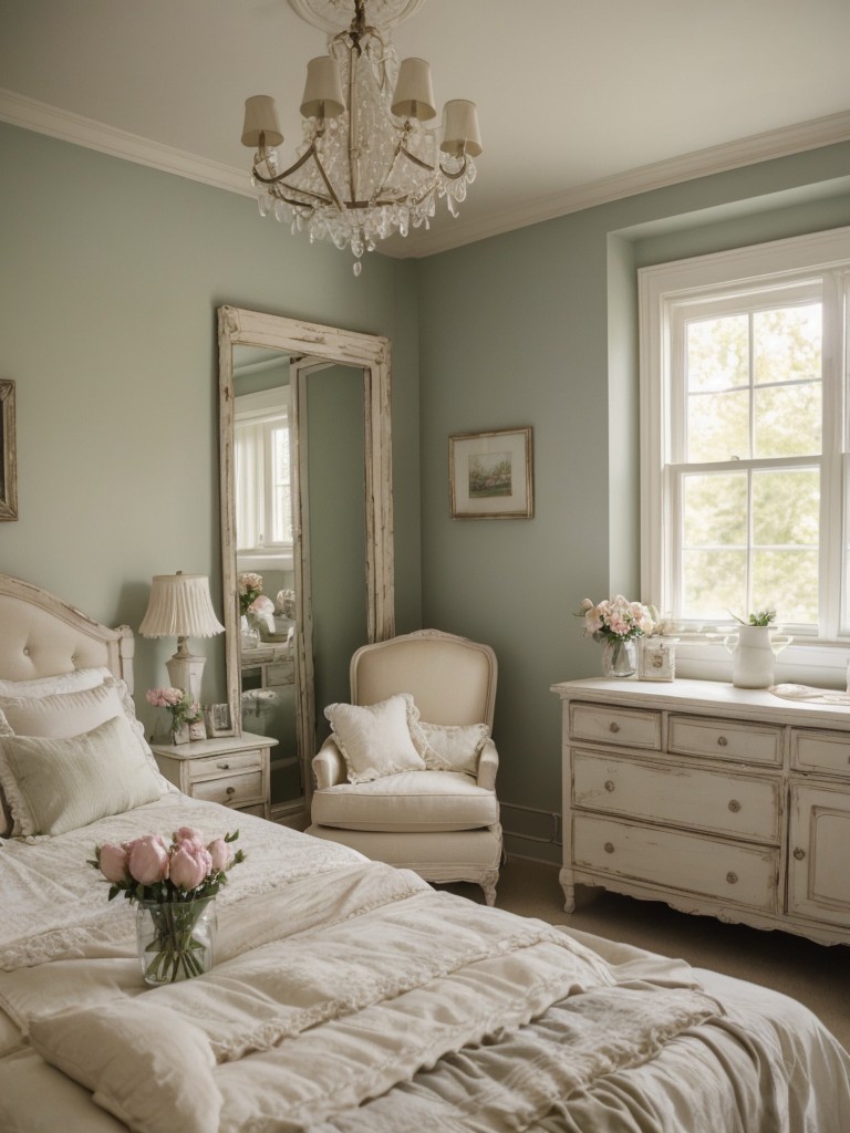 Charming Vintage-Inspired Apartment: Romantic Shabby Chic Bedroom Décor