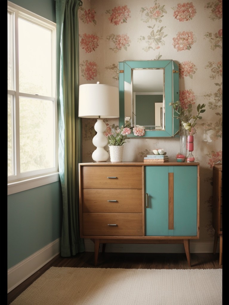 Apartment Elegance: Retro-Chic Shabby Chic Bedroom Design.