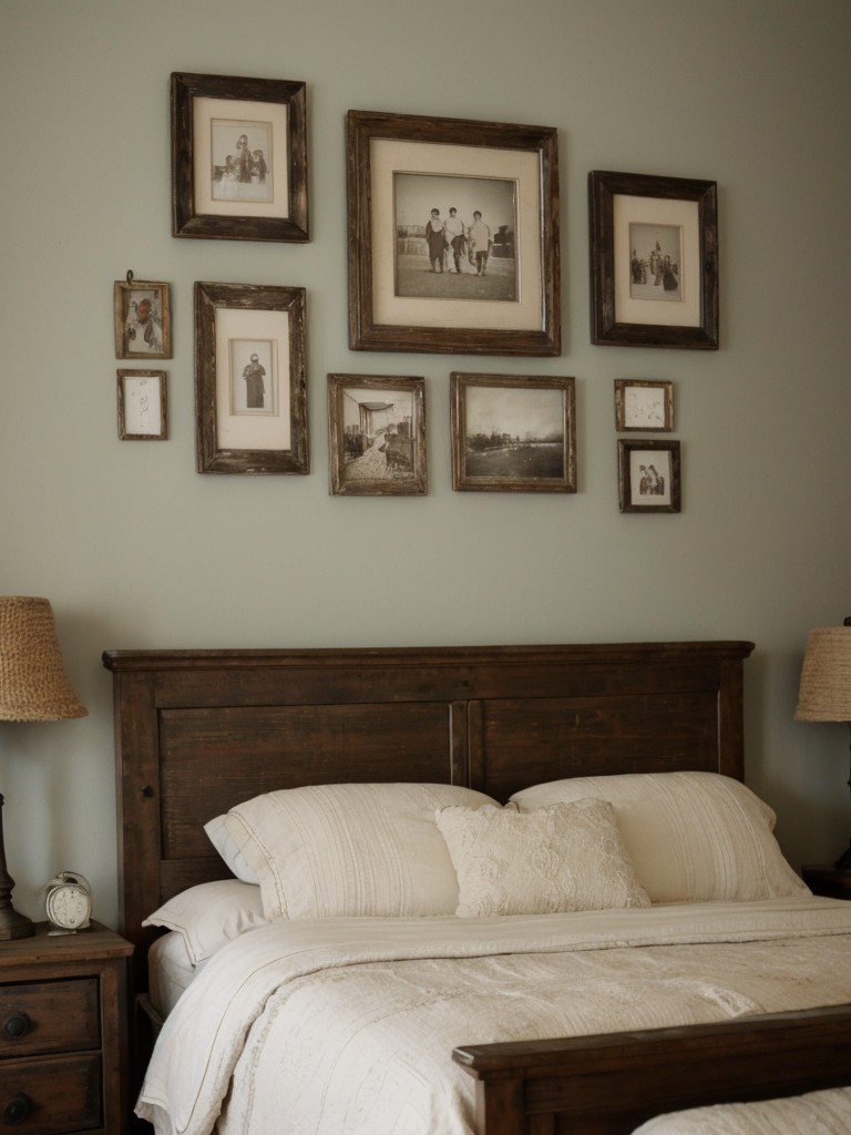 Charming Vintage Frame Gallery for Your Bedroom Wall Decor