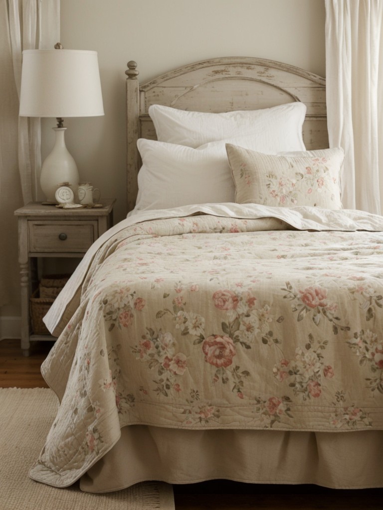 Feminine Rustic Chic: Add Elegance to Your Bedroom with a Floral Quilt