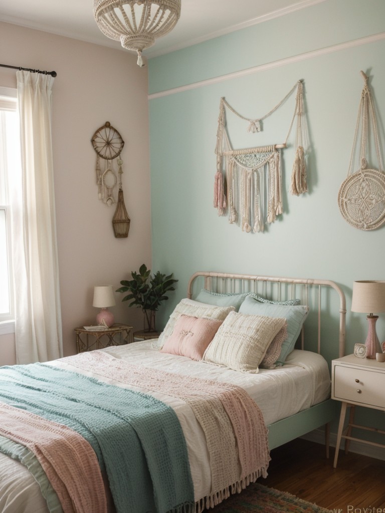 Boho Mid-Century Bedroom: Vintage Furniture & Macrame Magic!