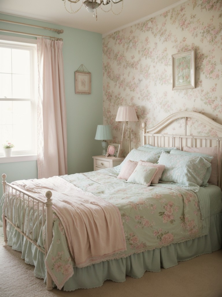 Cozy & Charming Pastel Bedroom: Create a Vintage Cottage Vibe!