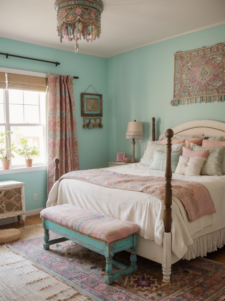 Boho-Inspired Bedroom: Bold & Vibrant Pastel Themes