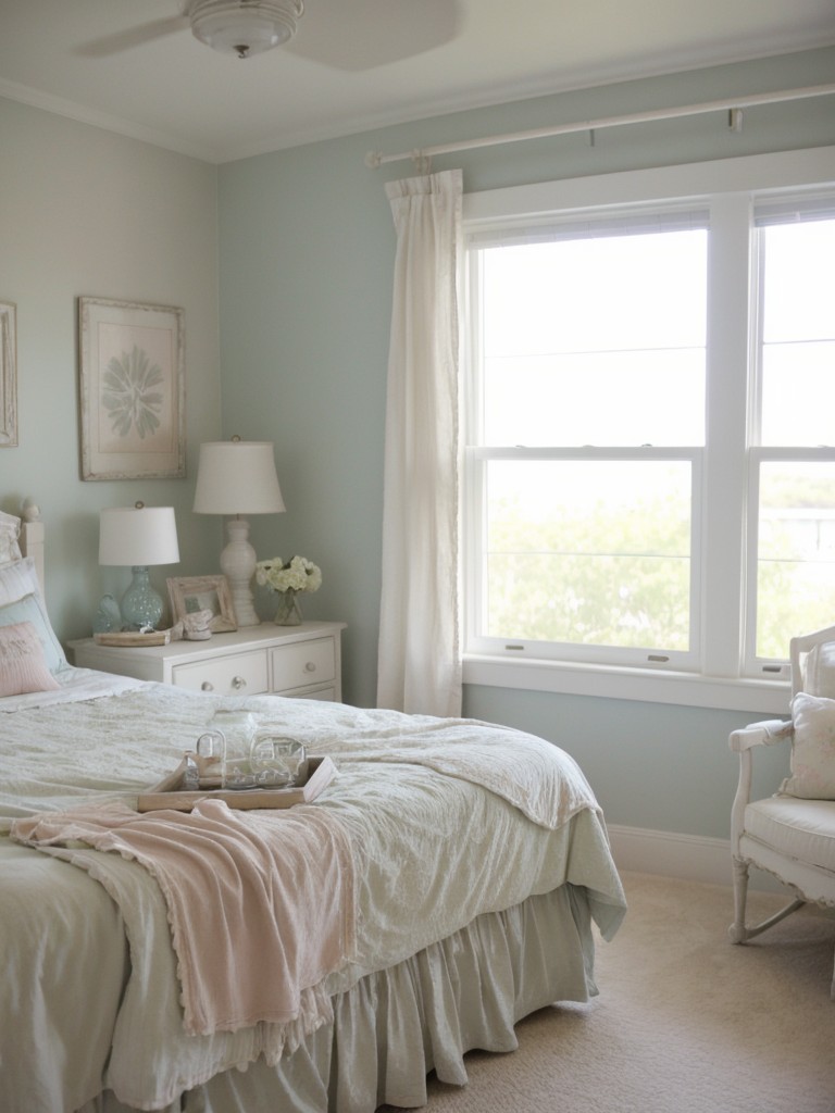 Cozy Coastal Apartment Vibes: Serene Pastel Bedroom