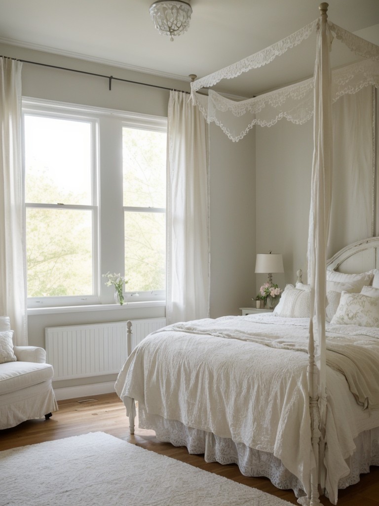 Elegant and Airy: Shabby Chic Bedroom Ideas with Canopy Beds