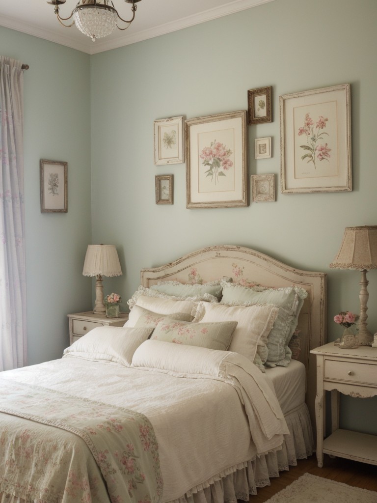 Charming Shabby Chic Bedroom Decor: Vintage Art & Sophistication