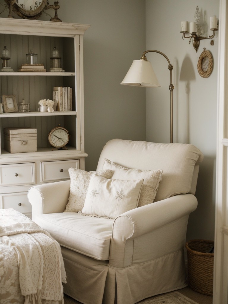 Cozy Apartment Reading Nook: Armchair, Lamp, Books!