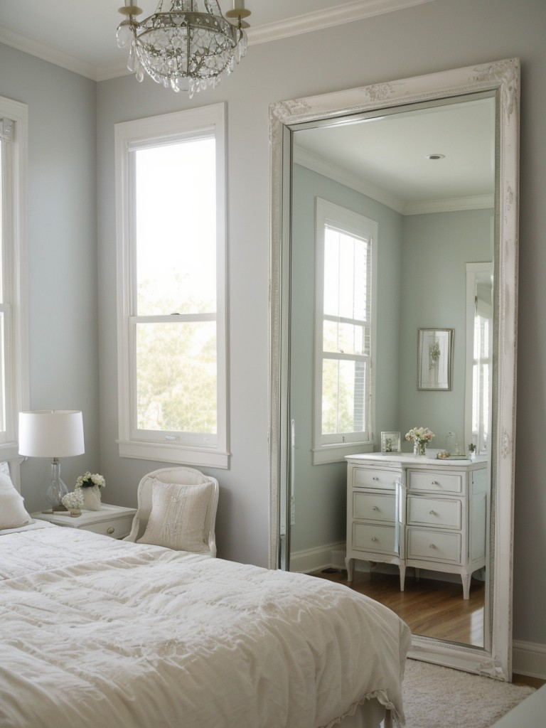 Mirrored Surfaces for a Spacious Apartment Bedroom!