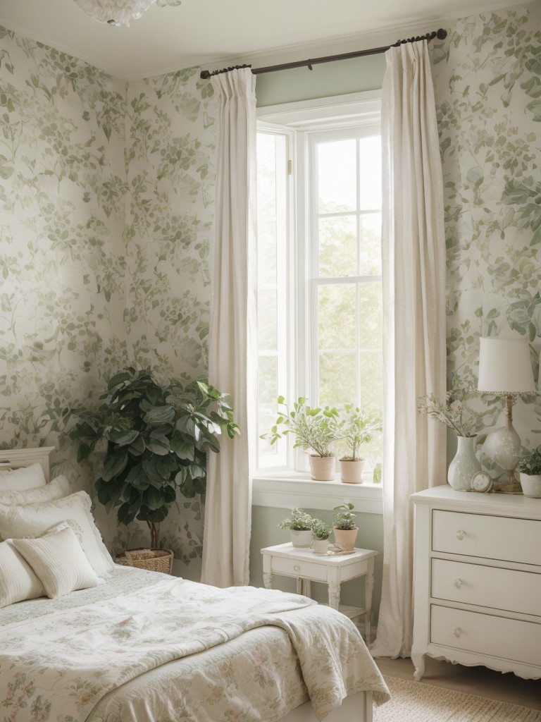 Create a Zen-inspired bedroom with natural elements and floral touches.