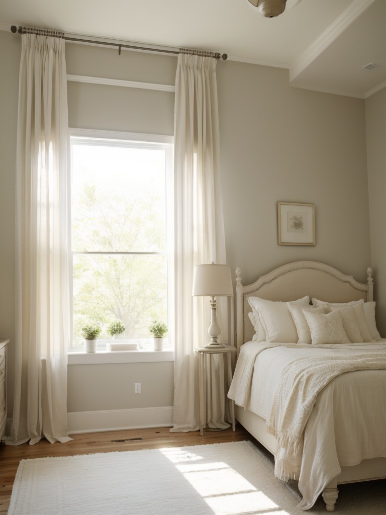 Light and airy bedroom vibes with sheer curtains