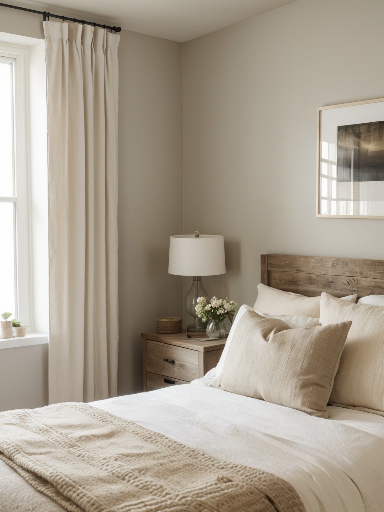 Minimalist Serene Bedroom: Shabby Chic Ideas for Small Spaces.