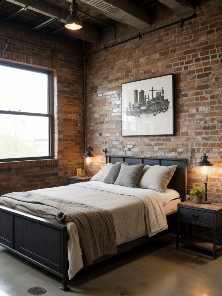 Industrial Urban Bedroom: Embrace Raw Materials & Bold Accents for a Stylish Look