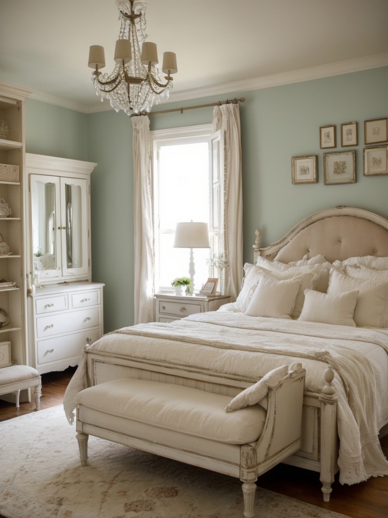 Small Space Glam: Shabby Chic Apartment Bedroom