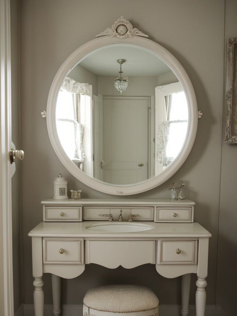 Charming Victorian-inspired bedroom with vintage vanity table